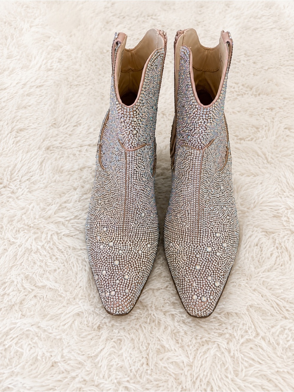 ✨ Sparkly Rhinestone Cowboy Boots – Size 9